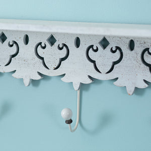 Maribelle Wood Wall Shelf with Four Hooks - Adley & Company Inc. 