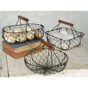 Rustic Wire Baskets,clay pot,Adley & Company Inc.