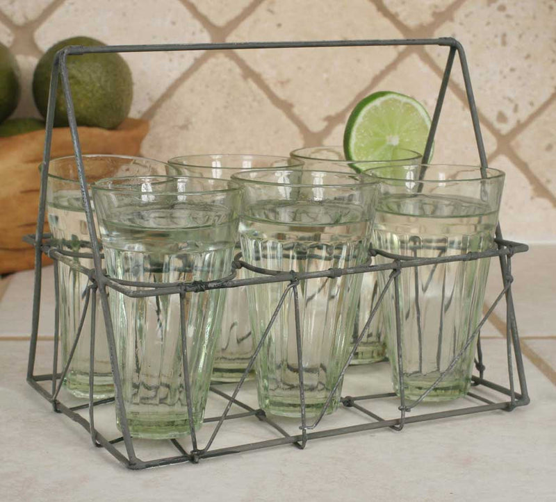 Wire Caddy with Six Glasses,caddy,Adley & Company Inc.