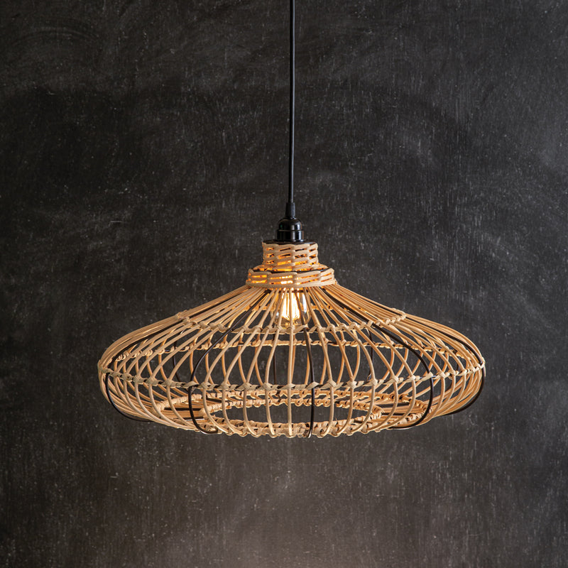 Rattan Wide Pendant Light,pendant light,Adley & Company Inc.