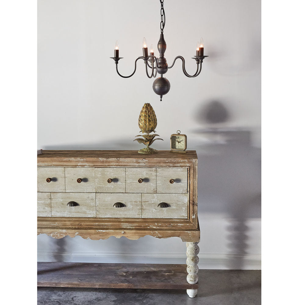 New England Five Arm Chandelier