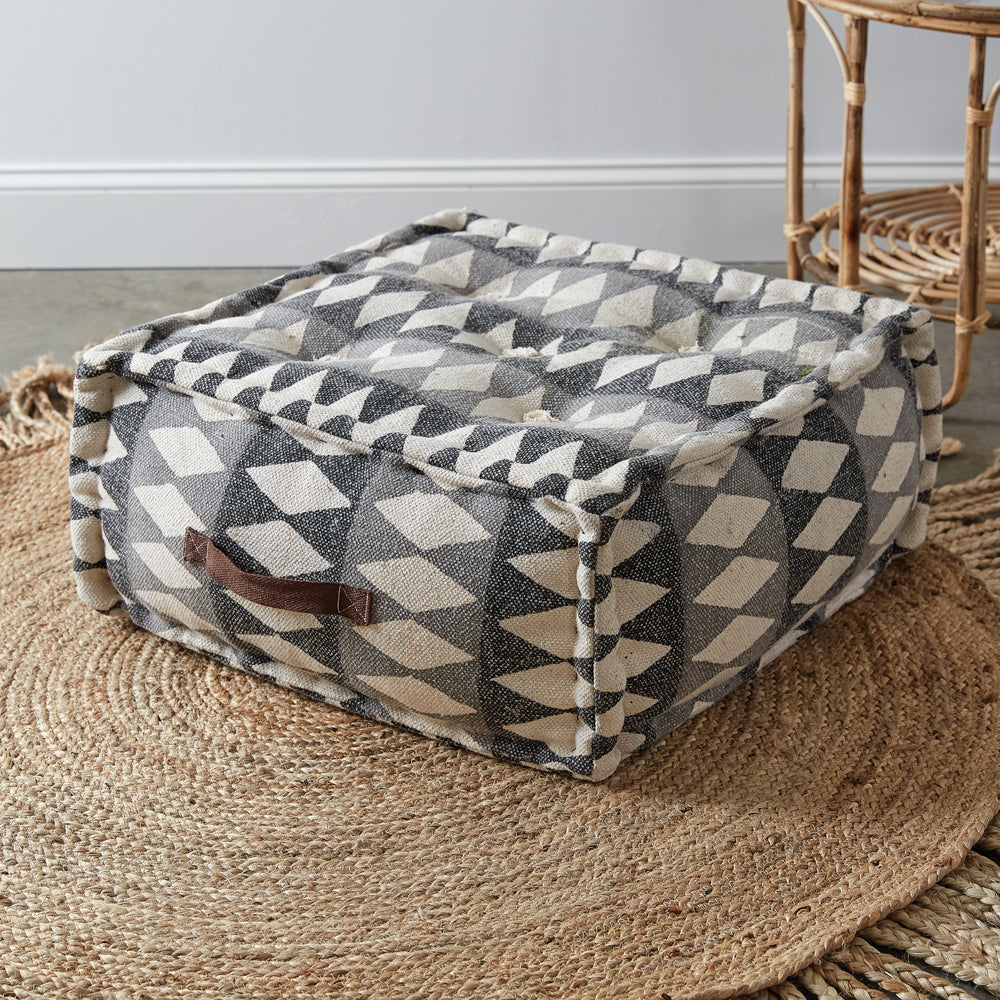 Diamond Print Floor Pouf
