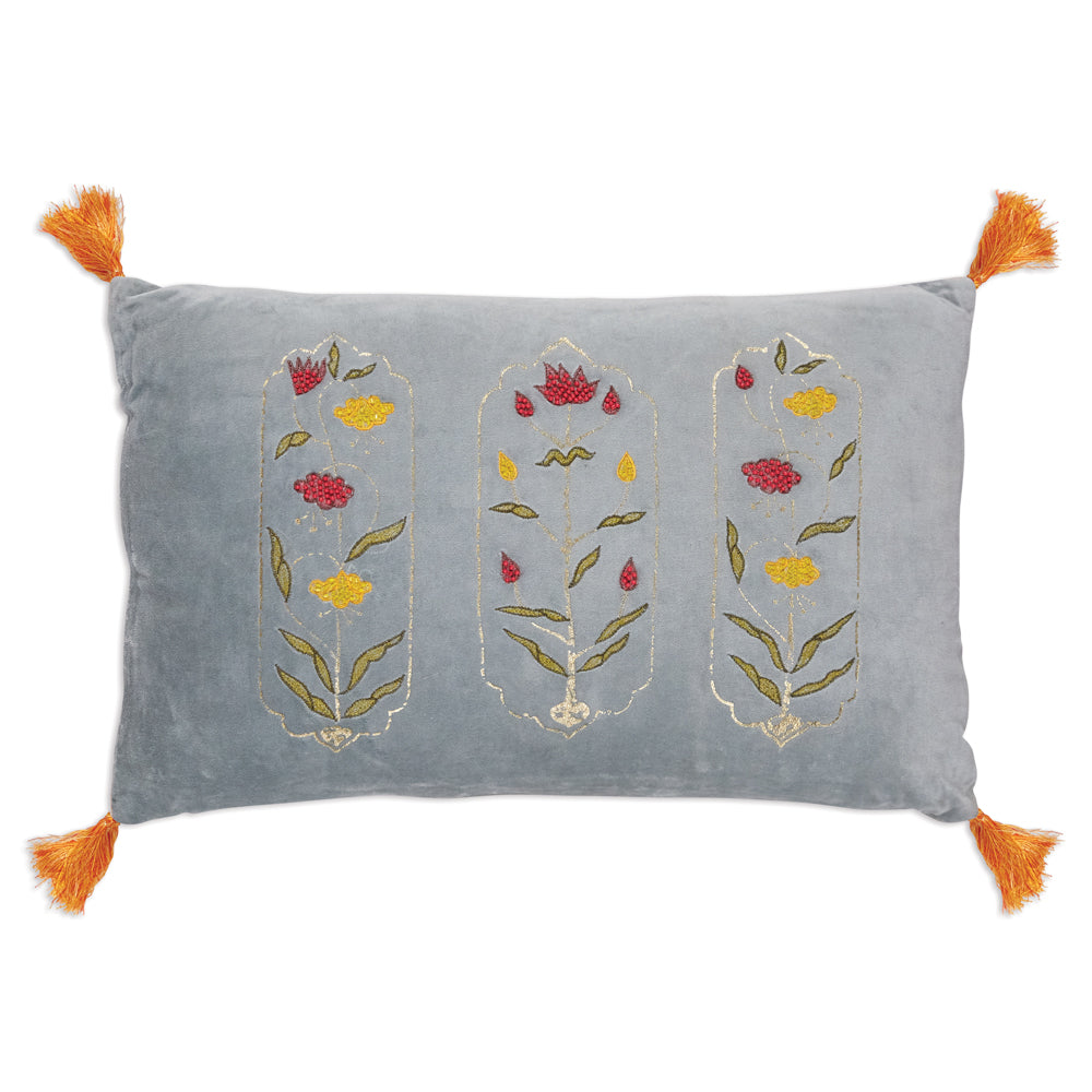 Decorative Velvet Garden Throw Pillow
