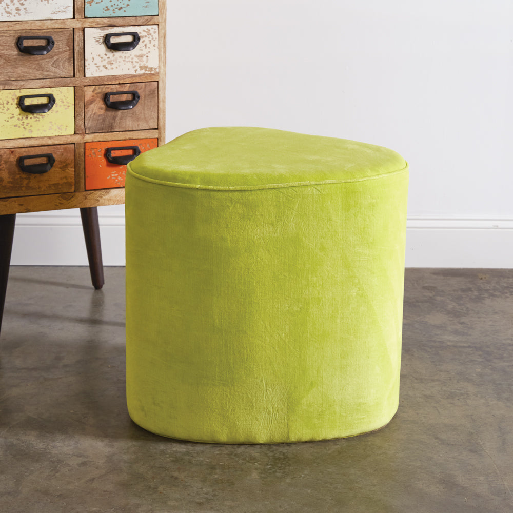 Chartreuse Green Velvet Ottoman