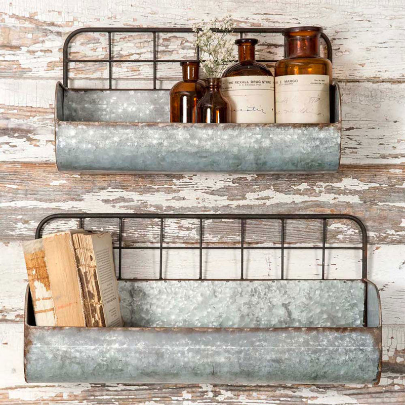 Set of 2 Pacific Metal Wall Pocket Bins - Adley & Company Inc. 