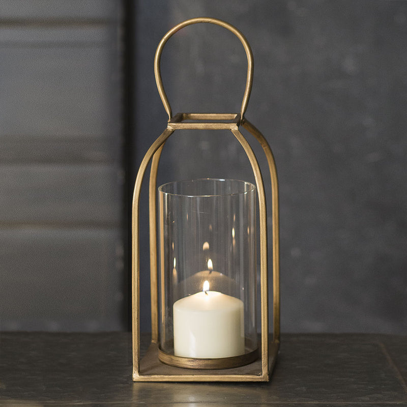 Gold Metal Hurricane Candle Lantern,lantern,Adley & Company Inc.