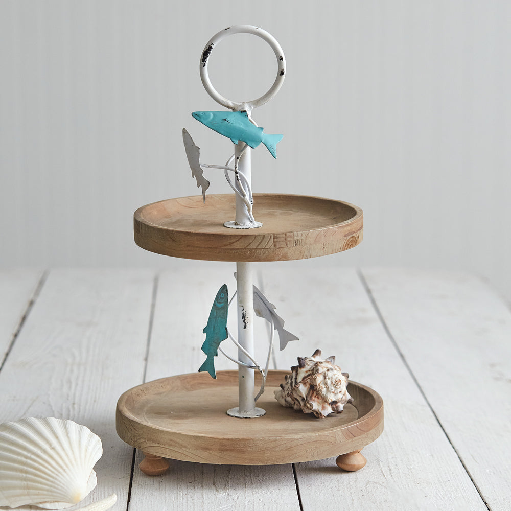 Jumping Fish Two-Tier Tray Stand