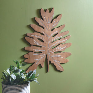 Split Leaf Philodendron Wood Wall Decor - Adley & Company Inc. 