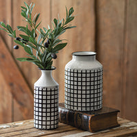 Lattice Patterned Metal Vases