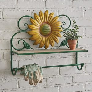 Sunny Sunflower Shelf and Towel Bar - Adley & Company Inc. 