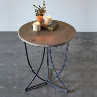 Driftwood Finish Round Side Table