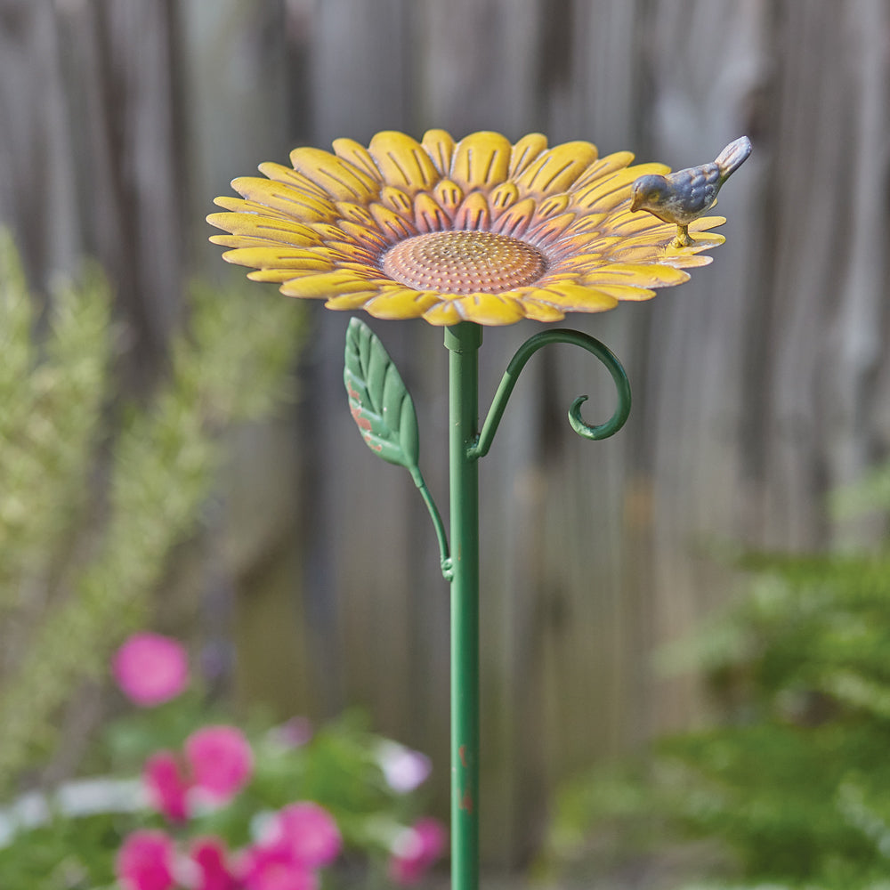 Sunflower Bird Bath or Feeder Garden Stake - Adley & Company Inc. 