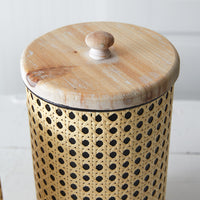 Set of 2 Open Weave Cane Containers