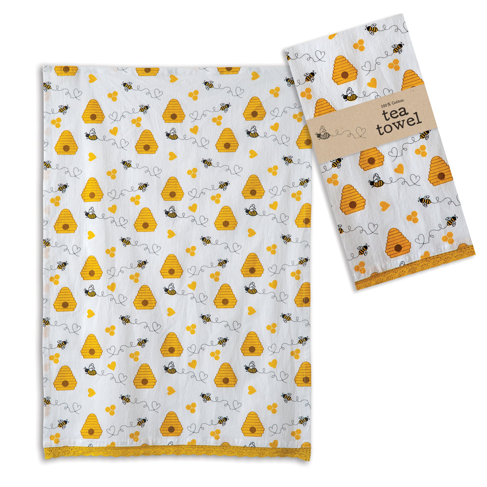Honeybee Tea Towels, Set of 4