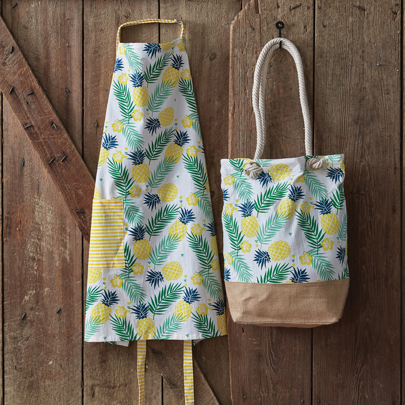 Pineapple Apron and Market Bag Gift Set