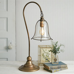 Antiqued Gooseneck Brass Lamp