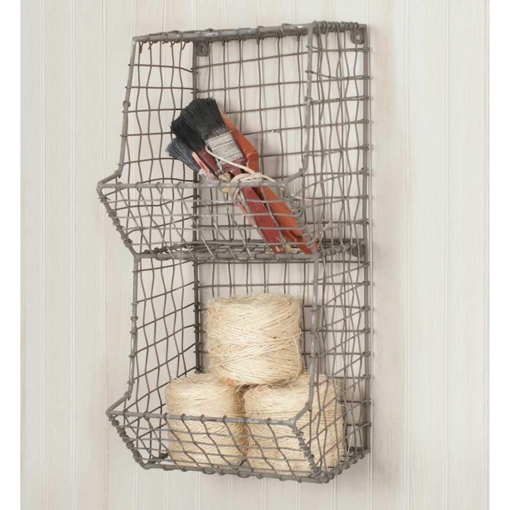 Small Vertical Wire Basket Wall Storage,storage bin,Adley & Company Inc.