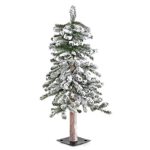 Heavy Flocked Alpine Tree, 3 Feet Tall