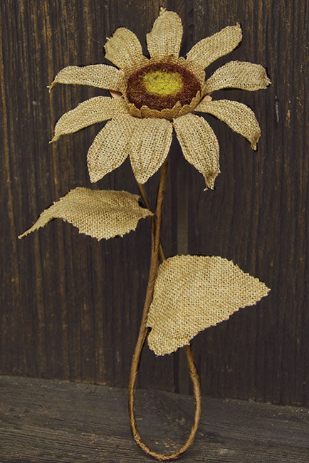 Natural Burlap Sunflower, 27" Tall, Set of 6