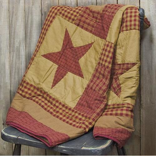 Star Burgundy Quilted Throw Blanket,throw blanket,Adley & Company Inc.