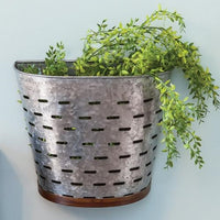 Half Metal Olive Bucket, Wall Decor and Storage