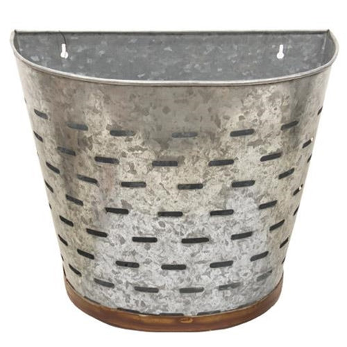 Half Metal Olive Bucket, Wall Decor and Storage