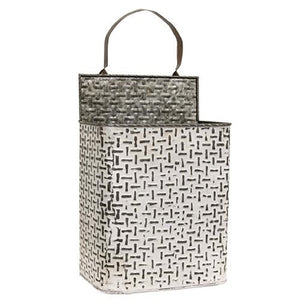 Rectangle Basket Weave Wall Pockets, Set of 2
