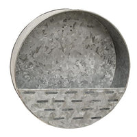 Metal Round Olive Bucket Wall Pockets, Set of 2
