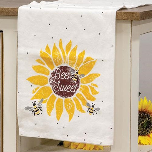 Bees & Sunflower Dish Towel, Set of 4