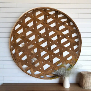 Round Decorative Tobacco Basket - Adley & Company Inc. 