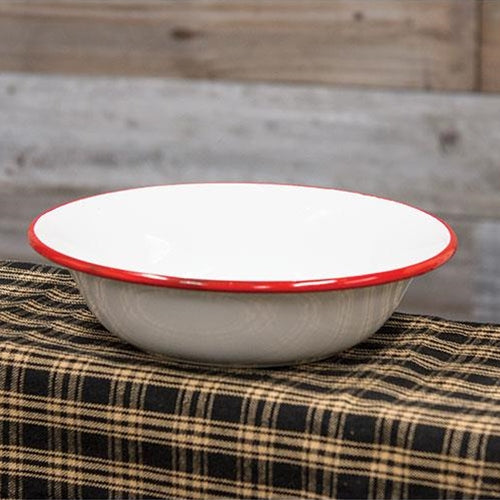 Rustic White Enamel Bowls, Set of 4,bowl,Adley & Company Inc.