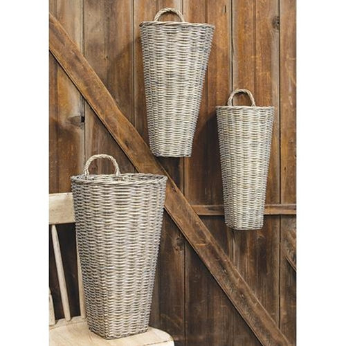 Set of 3 French Gray Wash Jorja Baskets