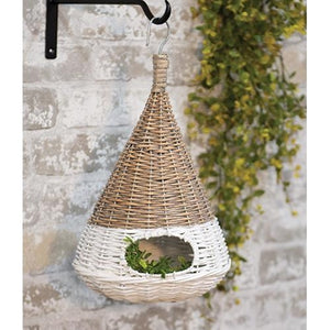 White Dipped Willow Bird House,bird house,Adley & Company Inc.