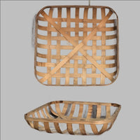 Set of 2 Large Square Decorative Tobacco Baskets