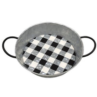 Buffalo Check Metal Round Trays,tray,Adley & Company Inc.