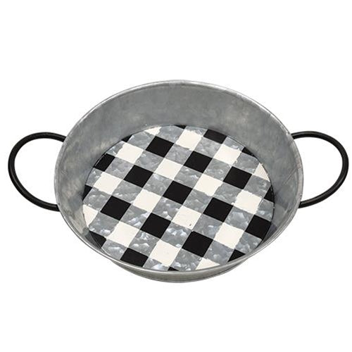 Buffalo Check Metal Round Trays,tray,Adley & Company Inc.
