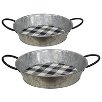Buffalo Check Metal Round Trays,tray,Adley & Company Inc.