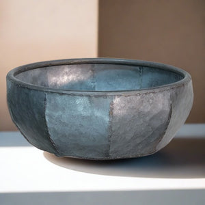 Rustic Hammered Tin Decorative Bowl