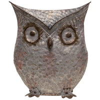 Owl Shaped Hammered Tin Planter
