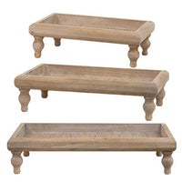 Set of 3 Cairo Wooden Raised Trays