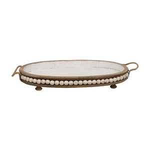 Set of 3 Beaded Wooden Display Trays