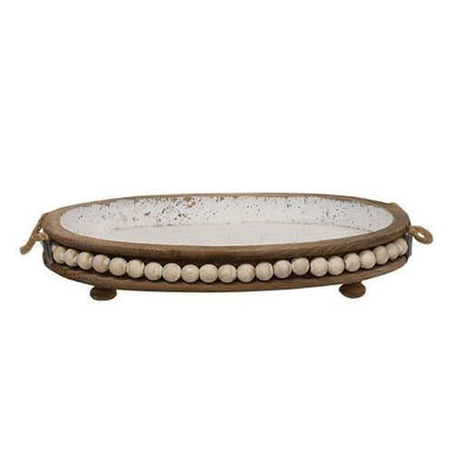 Set of 3 Beaded Wooden Display Trays