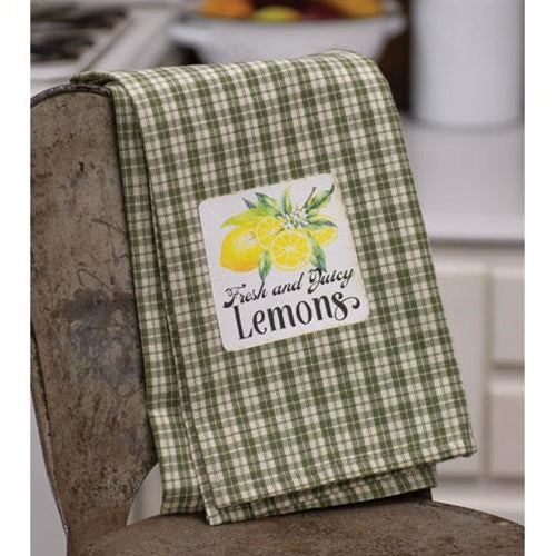 Fresh & Juicy Lemons Gingham Tea Towels, Set of 4