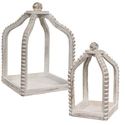 Open Air Beaded Candle Lanterns, Set of 2