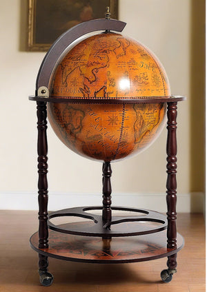 World Globe Bar Cabinet Trolley Cart,bar cart,Adley & Company Inc.