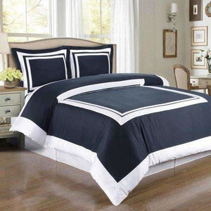 Hotel Style Navy Blue Duvet Cover Set,bedding set,Adley & Company Inc.