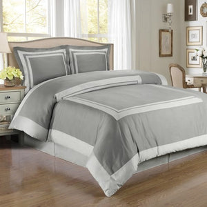 Soft Grey Cotton Duvet Cover Set,bedding set,Adley & Company Inc.