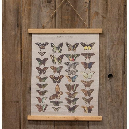 Vintage Butterfly Canvas Wall Hanging
