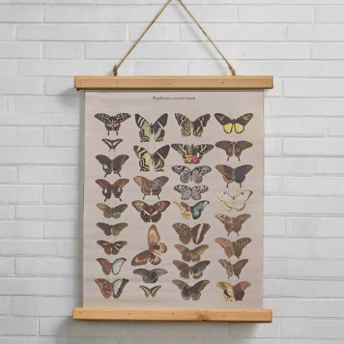 Vintage Butterfly Canvas Wall Hanging