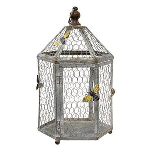 Bee Themed Metal Candle Lanterns, Set of 2